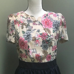 NEW Floral Fit and Flare Dress Size 40 Euro, US 10